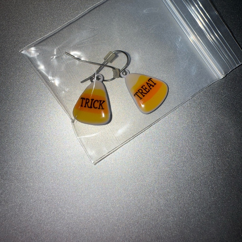 Candy Corn Trick or Treat Earrings